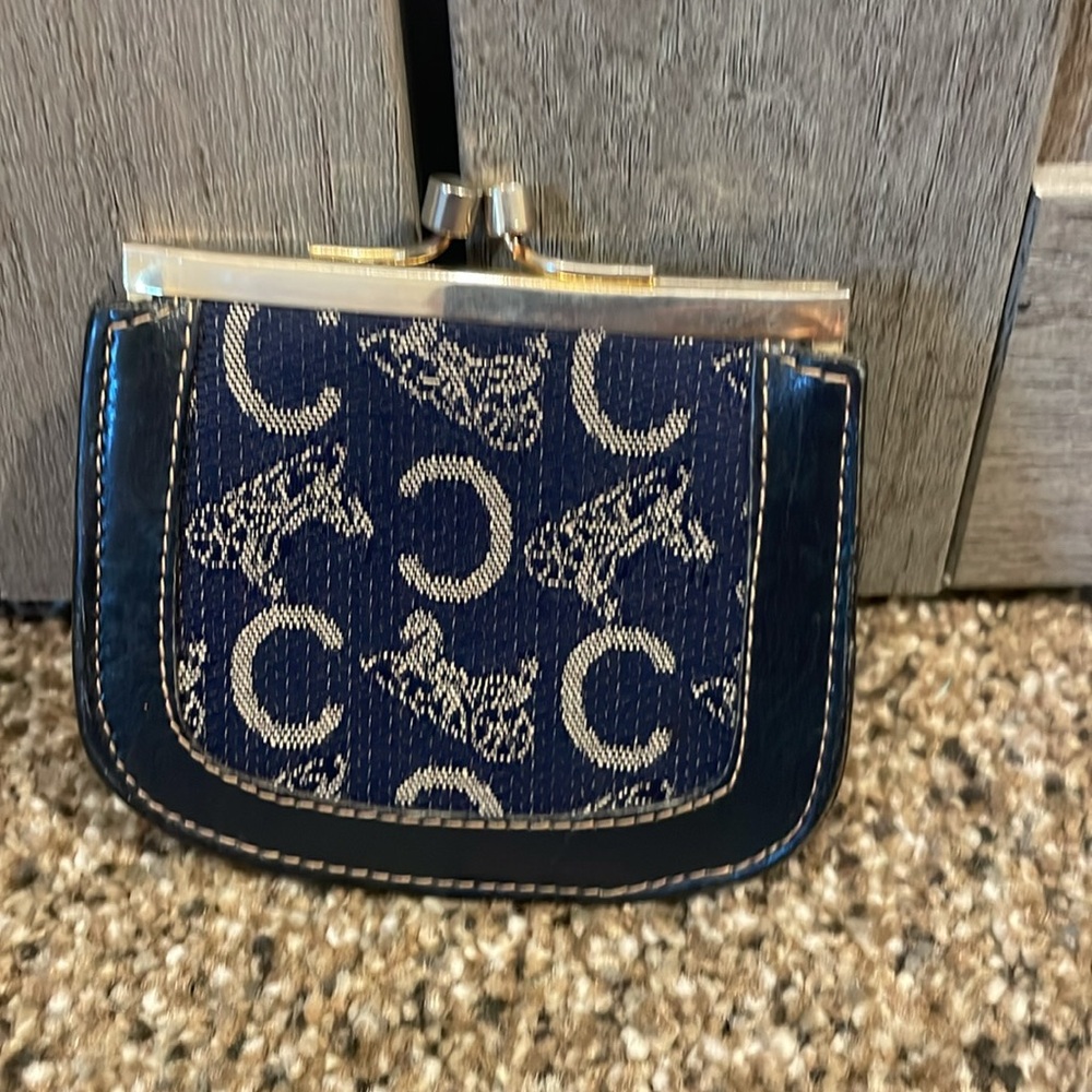 Vintage Celine change purse navy classic horse logo coin wallet COA - Picture 3 of 13